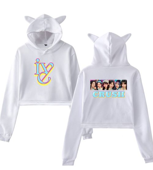 Ive Crush Logo Cropped Hoodie